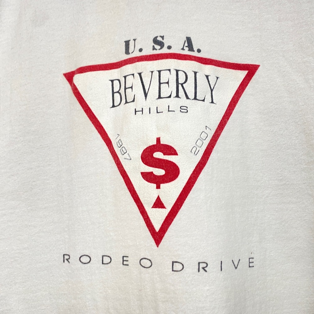 Vintage Beverly Hills Rodeo Drive T-Shirt White Mens XL Baggy Y2K Blokecore